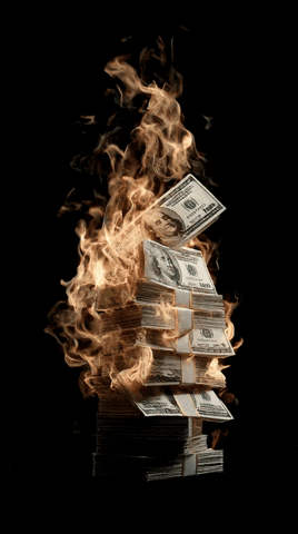 Burning cash animation